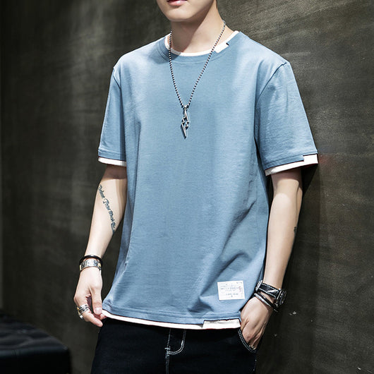 Camisa Suelta de Verano Efecto Dos Piezas para Parejas