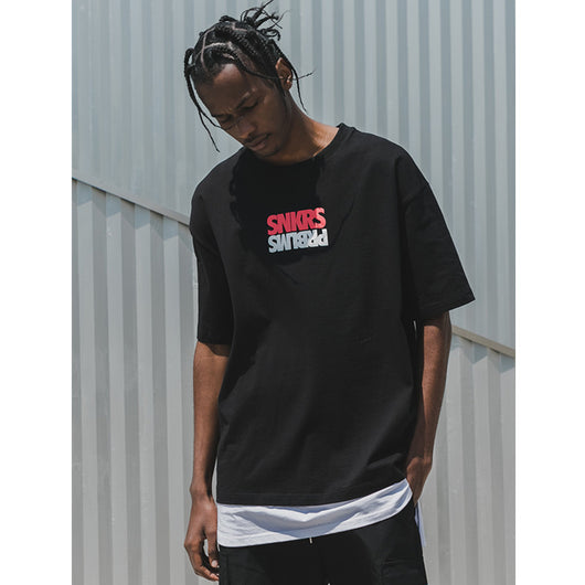 Camiseta Hip-hop Suelta Estampada de Manga Corta