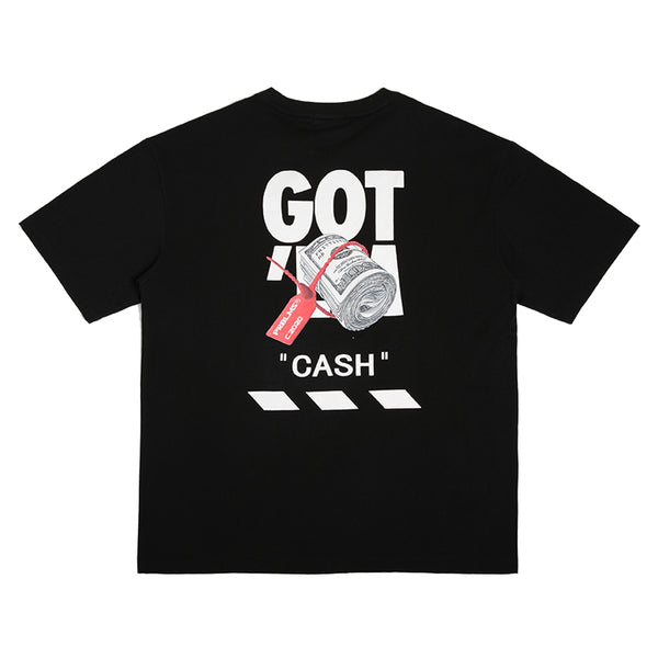 Camiseta Hip-hop Suelta Estampada de Manga Corta