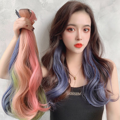 Extensión de Cabello Rizado con Orejas Colgantes, Peluca Larga con Reflejos Destacados - Image 10