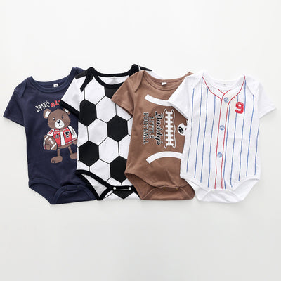 Romper Deportivo de Algodón con Estampado de Fútbol y Mangas Cortas - Image 9