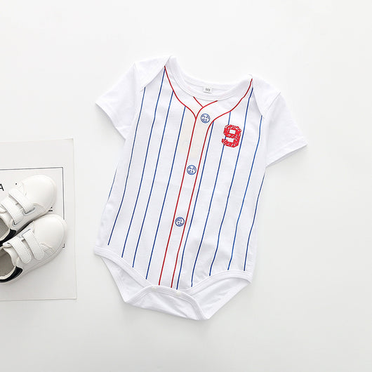 Romper Deportivo de Algodón con Estampado de Fútbol y Mangas Cortas - Image 3