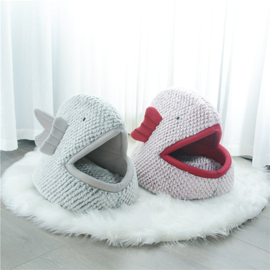 Cama Acogedora en Forma de Pez para Gatos y Perros Pequeños - Image 9