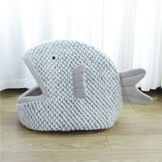 Cama Acogedora en Forma de Pez para Gatos y Perros Pequeños - Image 12