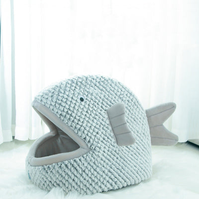 Cama Acogedora en Forma de Pez para Gatos y Perros Pequeños - Image 14