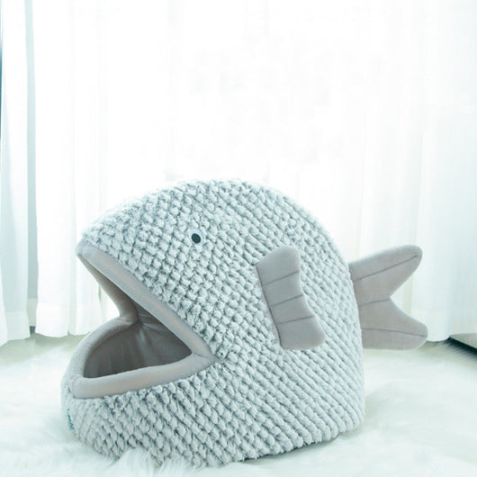 Cama Acogedora en Forma de Pez para Gatos y Perros Pequeños - Image 14