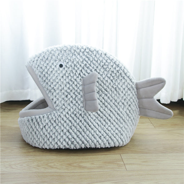 Cama Acogedora en Forma de Pez para Gatos y Perros Pequeños - Image 6