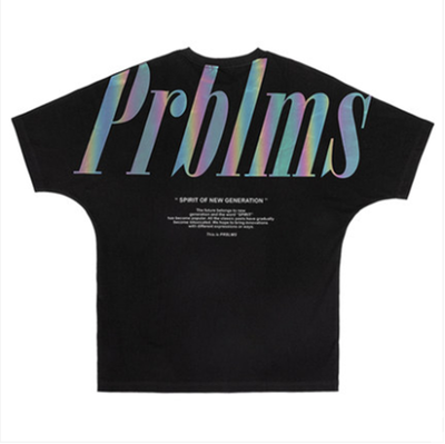 Playera Hip Hop Suelta con Estampado Reflectante para Parejas - Image 12