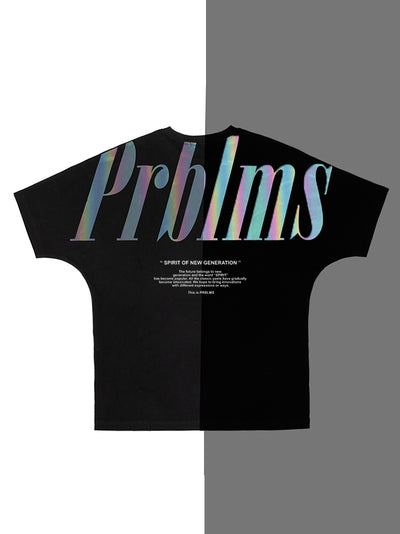 Playera Hip Hop Suelta con Estampado Reflectante para Parejas - Image 3