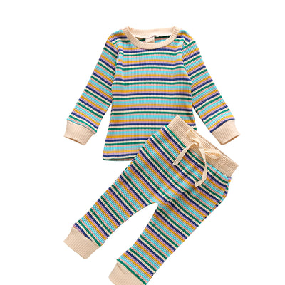 Traje Infantil a Rayas Manga Larga para Otoño - Image 10