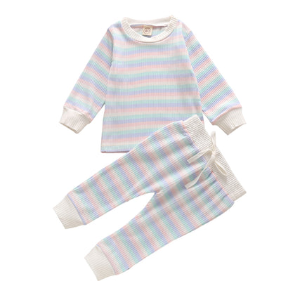 Traje Infantil a Rayas Manga Larga para Otoño - Image 3