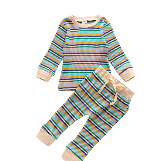 Traje Infantil a Rayas Manga Larga para Otoño - Image 5