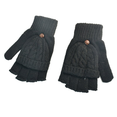 Guantes Térmicos Convertibles para Mujer - Mitones de Lana Artificial con Dedos Abatibles - Image 4