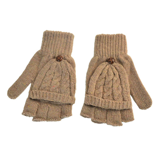 Guantes Térmicos Convertibles para Mujer - Mitones de Lana Artificial con Dedos Abatibles - Image 2