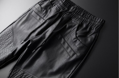 Pantalones de Cuero con Terciopelo Cálido para Hombre - Image 7