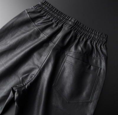 Pantalones de Cuero con Terciopelo Cálido para Hombre - Image 9