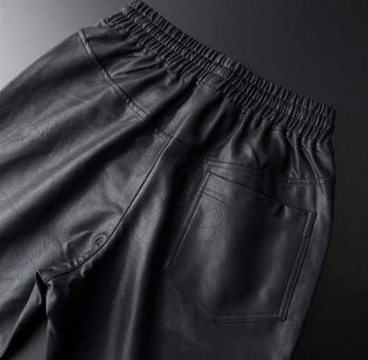Pantalones de Cuero con Terciopelo Cálido para Hombre - Image 9