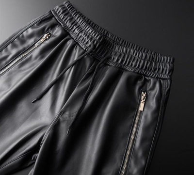 Pantalones de Cuero con Terciopelo Cálido para Hombre - Image 12