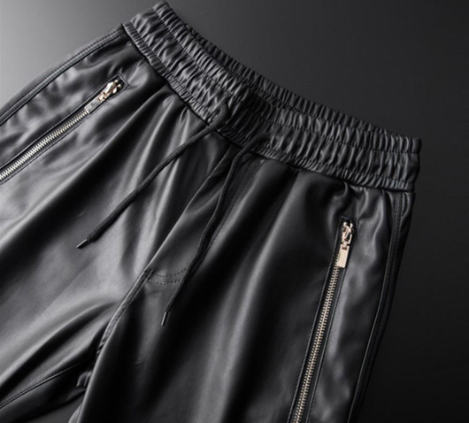 Pantalones de Cuero con Terciopelo Cálido para Hombre - Image 12