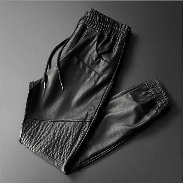 Pantalones de Cuero con Terciopelo Cálido para Hombre