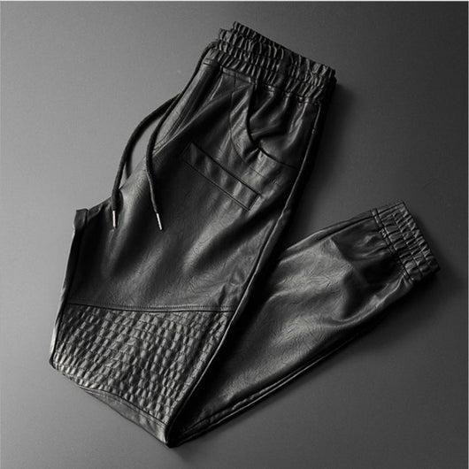 Pantalones de Cuero con Terciopelo Cálido para Hombre