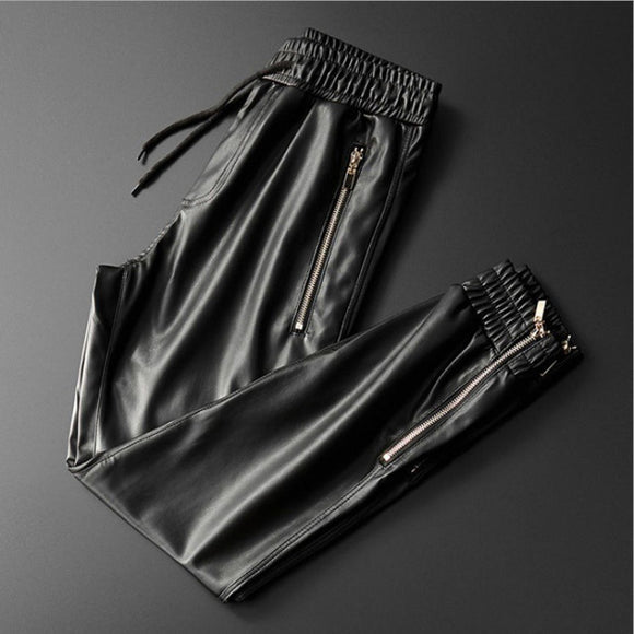 Pantalones de Cuero con Terciopelo Cálido para Hombre