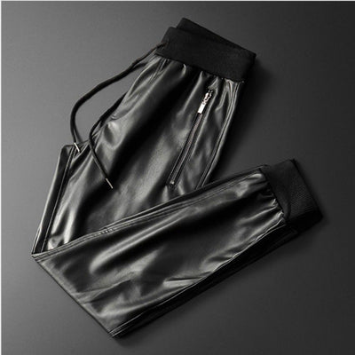Pantalones de Cuero con Terciopelo Cálido para Hombre - Image 3