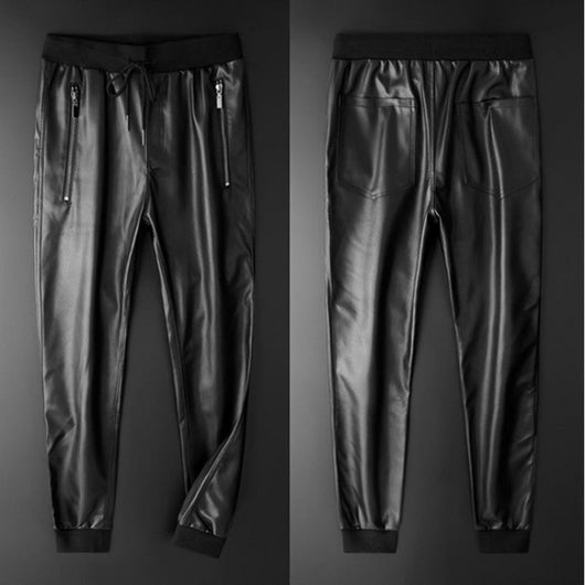 Pantalones de Cuero con Terciopelo Cálido para Hombre - Image 5