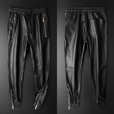 Pantalones de Cuero con Terciopelo Cálido para Hombre - Image 4