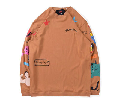 Camiseta Hip-Hop Oversize Manga Larga Unisex Tendencia