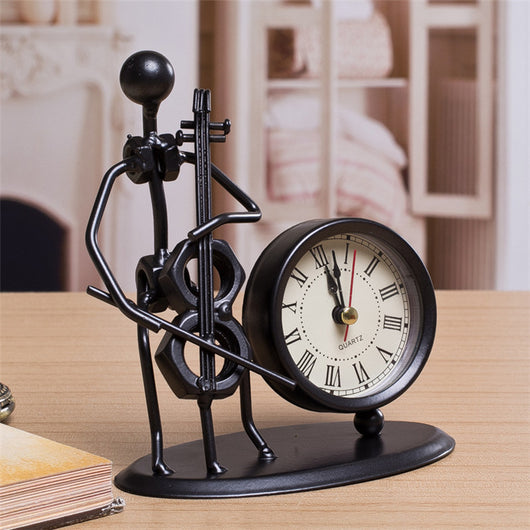 Reloj Despertador de Escritorio con Diseño de Instrumento Musical - Decoración Artesanal - Image 9