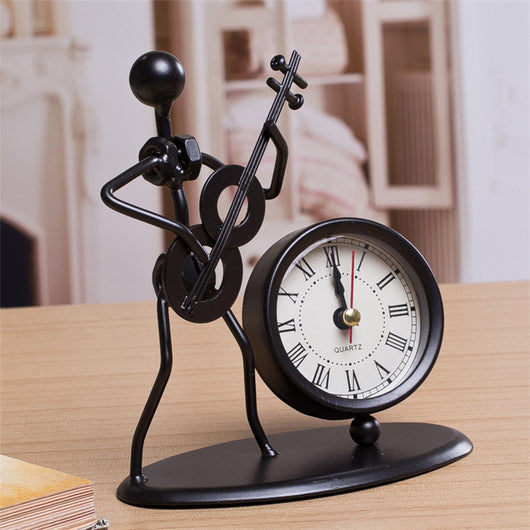 Reloj Despertador de Escritorio con Diseño de Instrumento Musical - Decoración Artesanal - Image 3
