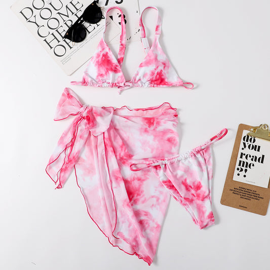 Conjunto de Tres Piezas Mesh Estampado Leopardo para Damas