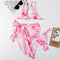 Conjunto de Tres Piezas Mesh Estampado Leopardo para Damas