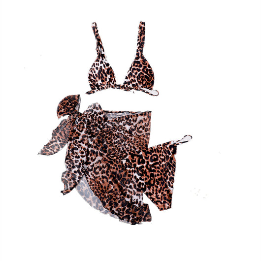 Conjunto de Tres Piezas Mesh Estampado Leopardo para Damas - Image 4