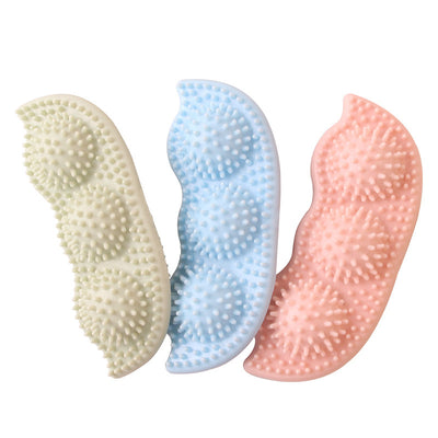Light green pea pod shaped dog chew toy with textured nubs for teeth cleaning and bite resistance. - Image 23