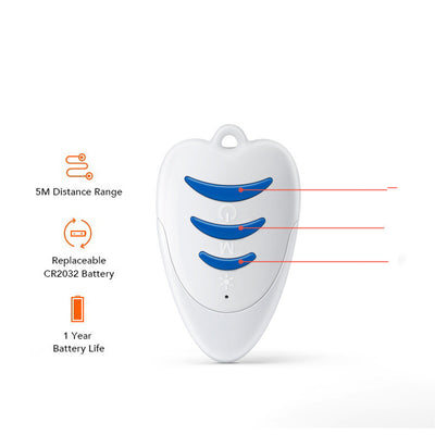 Pink wireless smart remote control pet toy with a white stripe and LED flashing lights. - Image 5