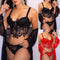 Conjunto Lencería Sensual con Encaje Calado y Tirantes Ajustables