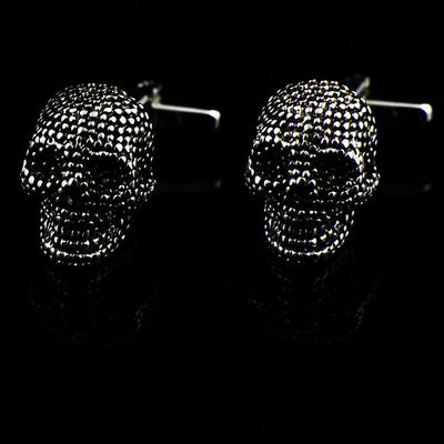 Gemelos Calavera Halloween con Esmalte - Puños Franceses Elegantes - Image 8