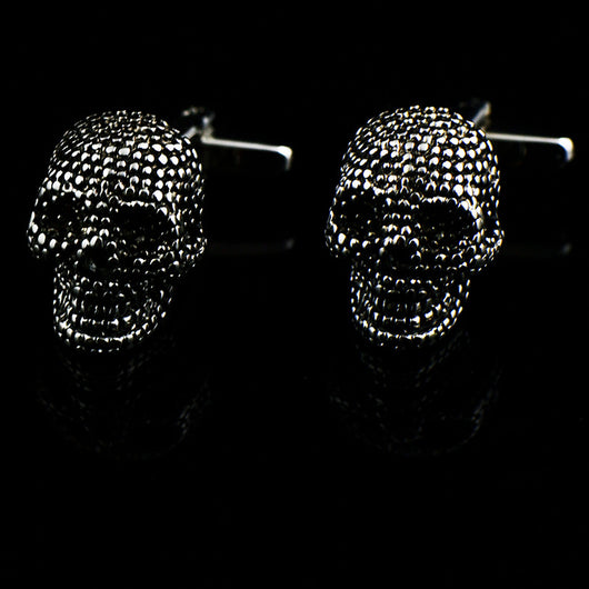 Gemelos Calavera Halloween con Esmalte - Puños Franceses Elegantes - Image 8