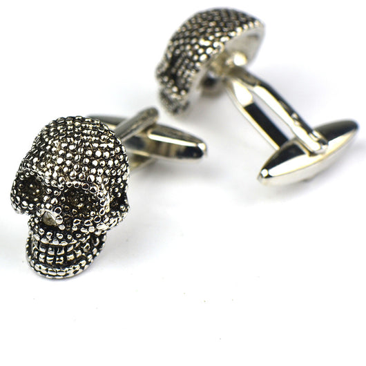 Gemelos Calavera Halloween con Esmalte - Puños Franceses Elegantes - Image 9