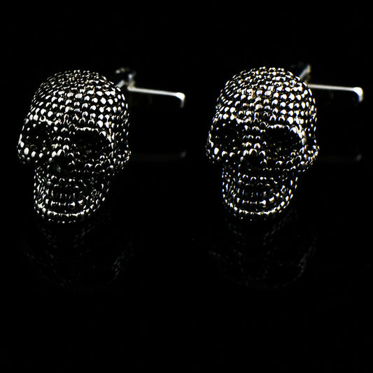 Gemelos Calavera Halloween con Esmalte - Puños Franceses Elegantes