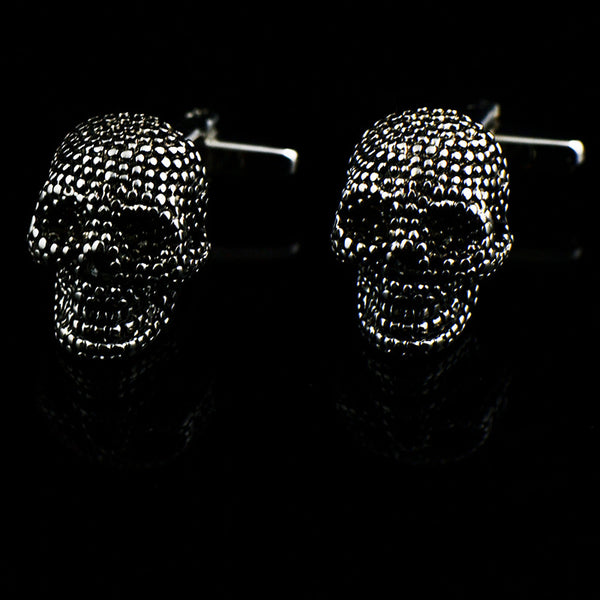 Gemelos Calavera Halloween con Esmalte - Puños Franceses Elegantes