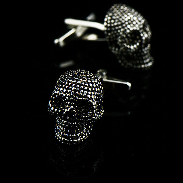Gemelos Calavera Halloween con Esmalte - Puños Franceses Elegantes