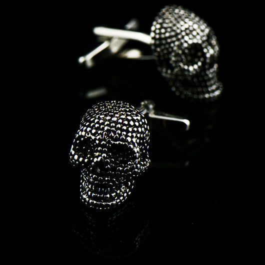 Gemelos Calavera Halloween con Esmalte - Puños Franceses Elegantes - Image 2