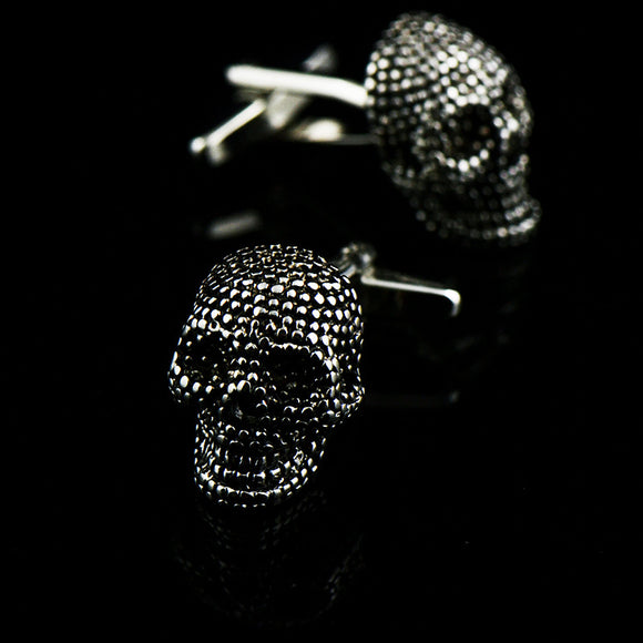 Gemelos Calavera Halloween con Esmalte - Puños Franceses Elegantes