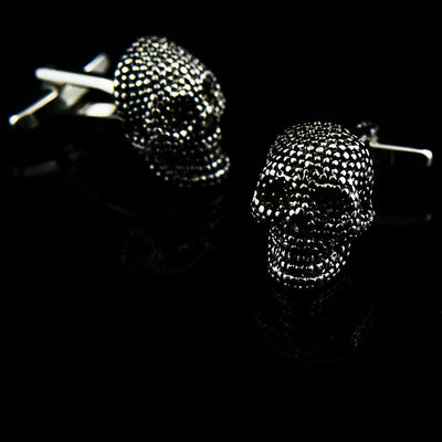 Gemelos Calavera Halloween con Esmalte - Puños Franceses Elegantes - Image 3