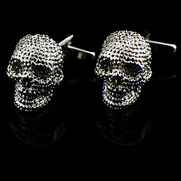 Gemelos Calavera Halloween con Esmalte - Puños Franceses Elegantes - Image 5