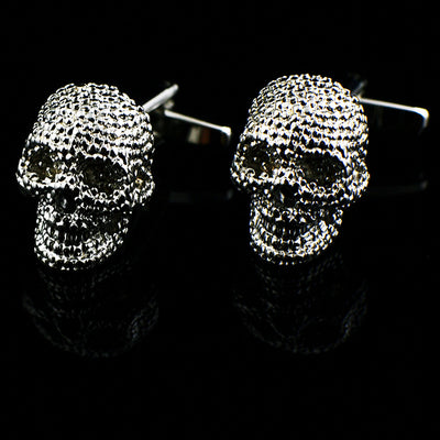 Gemelos Calavera Halloween con Esmalte - Puños Franceses Elegantes - Image 5