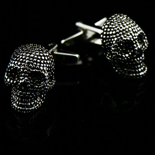 Gemelos Calavera Halloween con Esmalte - Puños Franceses Elegantes - Image 6